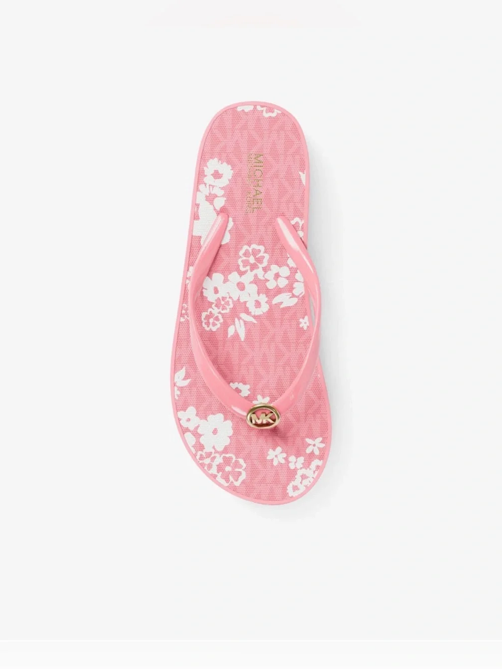 Michael Kors Pink Floral Platform Flip Flop Sandals